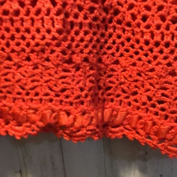 Draft Listing Jacket, crochet style with ribbon accents by David Brooks size med - Picture 5 of 6